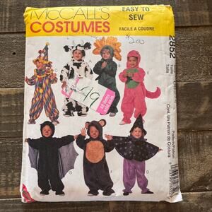 Child Halloween Costume Pattern, Sze: 2-3-4, McCall's 2852, Vintage